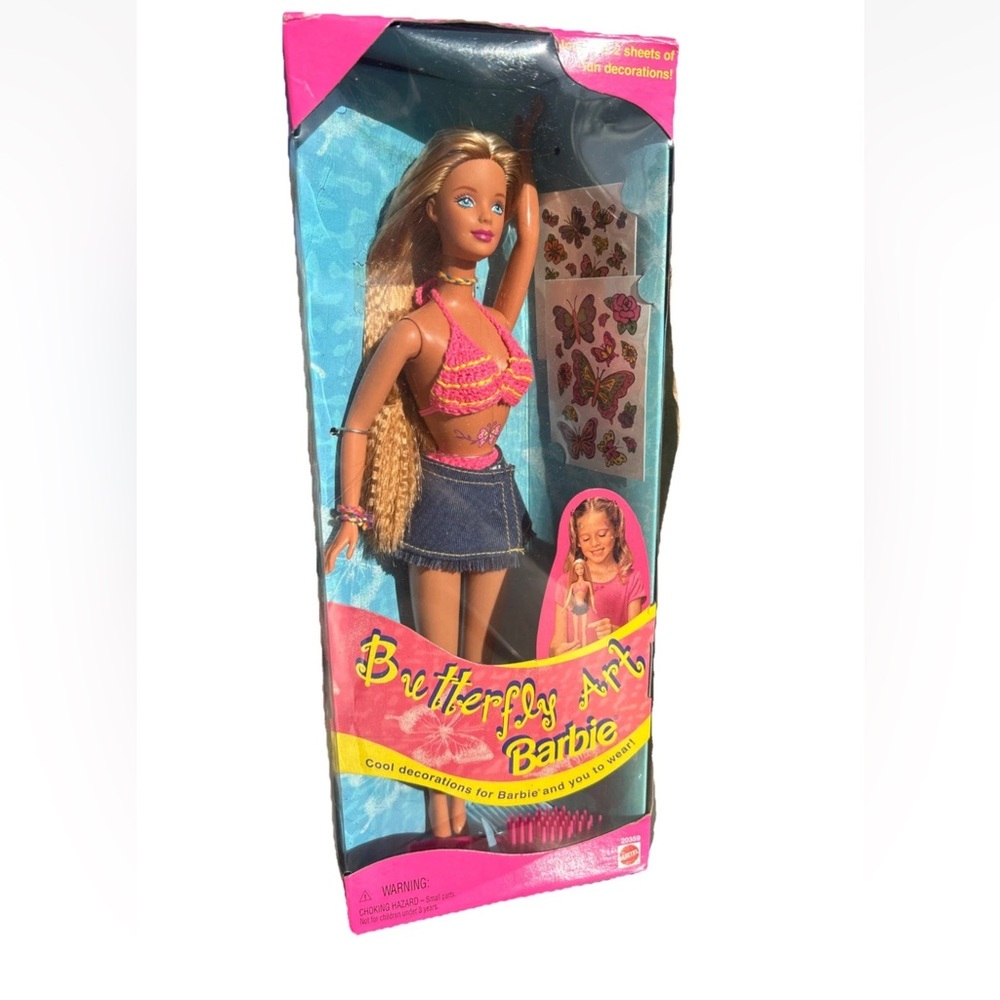 1998 Barbie Butterfly Art “Barbie ” Doll W/Tattoos NRFB 20359. New In Box!